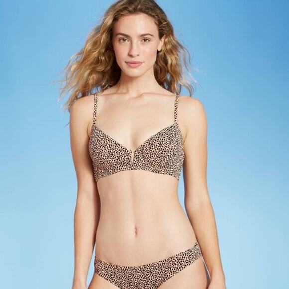 Light Lift V-Wire Ribbed Bikini Top, Shade & Shore NWT 32B - Picture 7 of 7